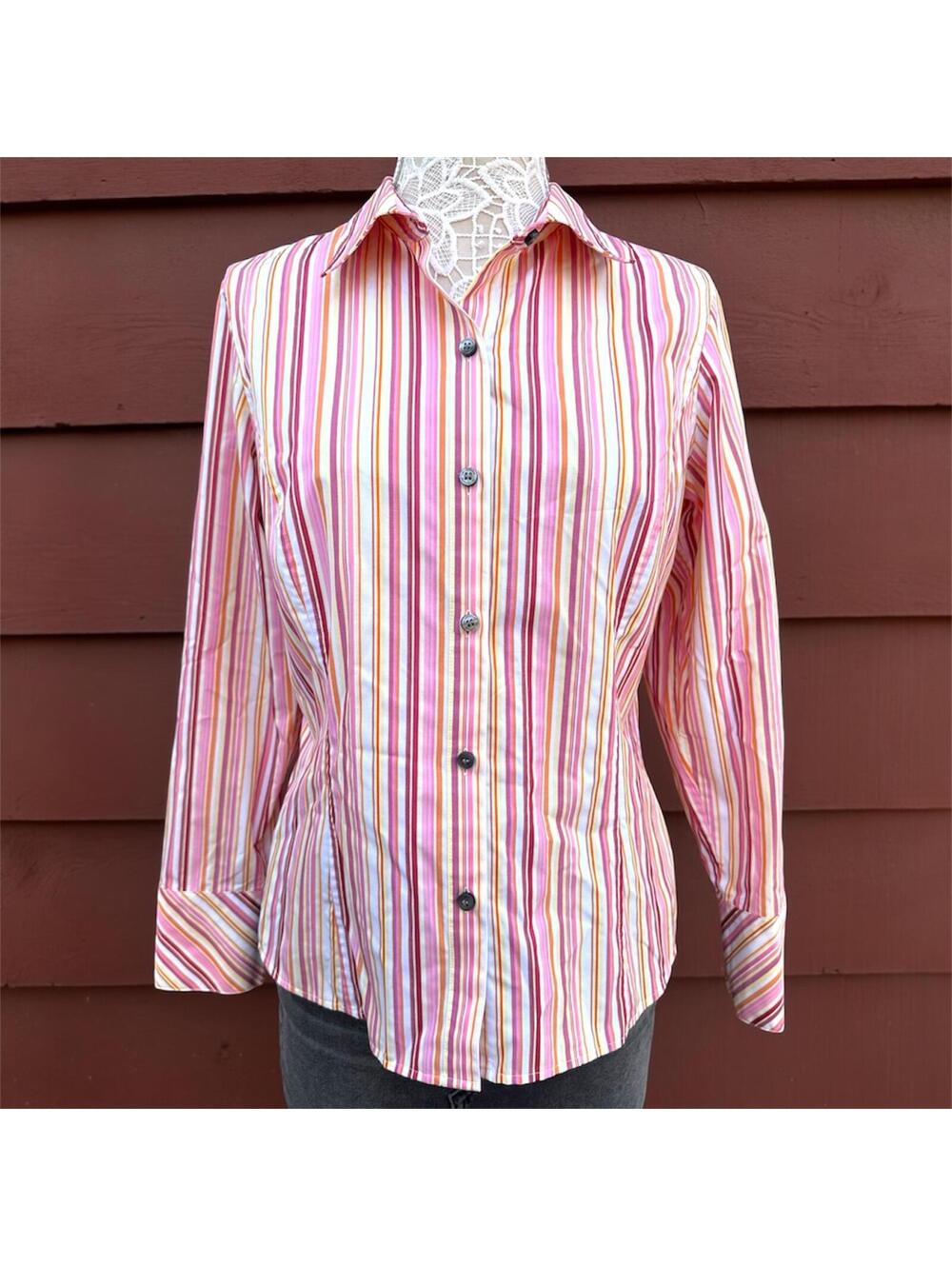 Liz Claiborne Sunset Striped Office Siren Blouse